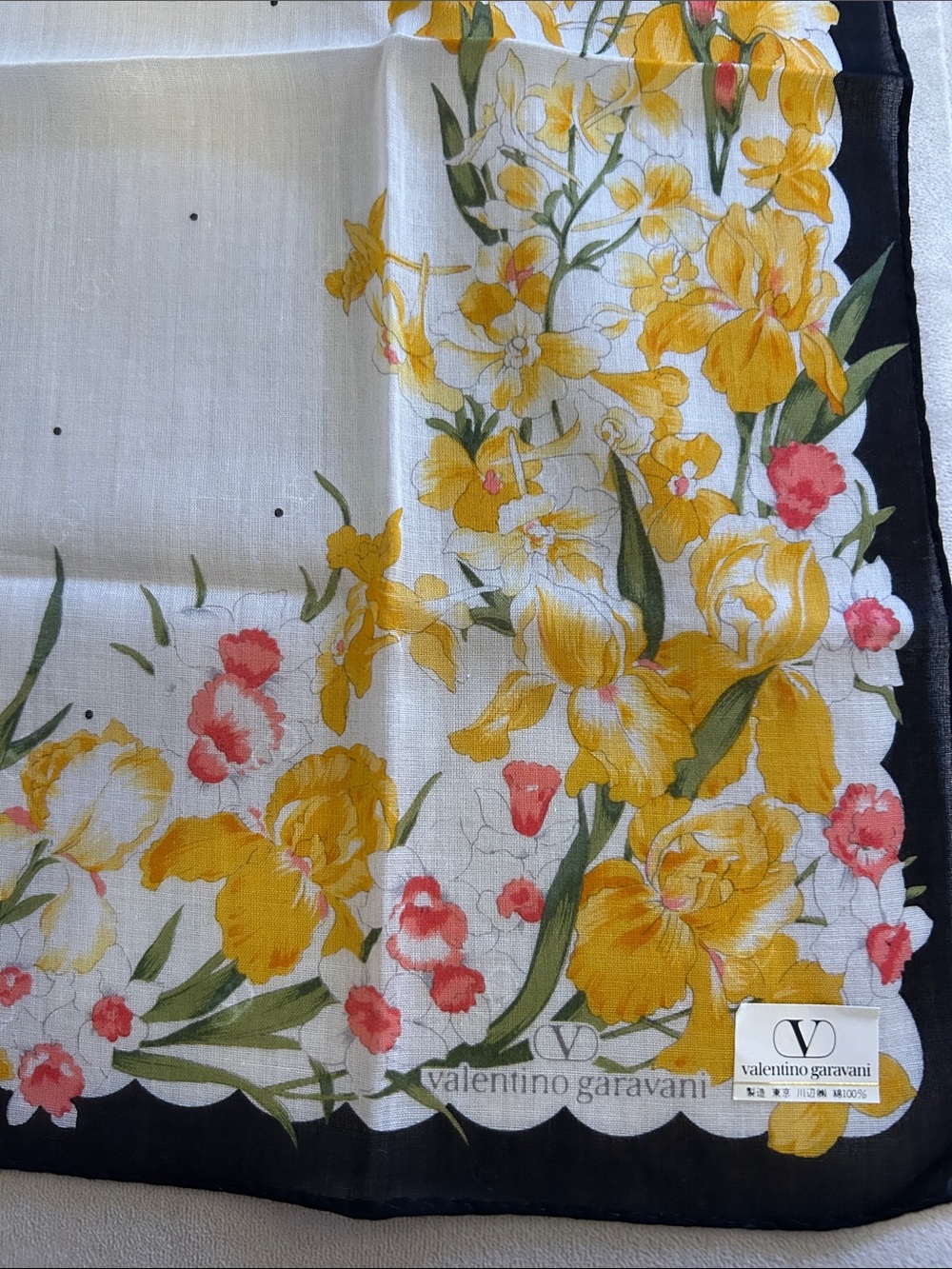 Valentino Garavani Floral Cotton neckerchief, bag or hair accessory NWT - Picture 4 of 7